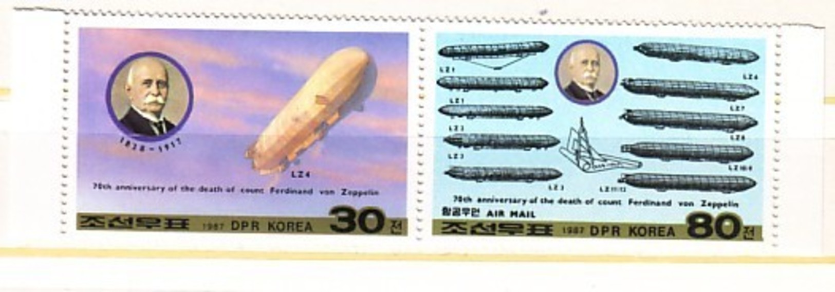 1987  Transport - ZEPPELINS   2 V.-MNH KOREA North - Korea, North