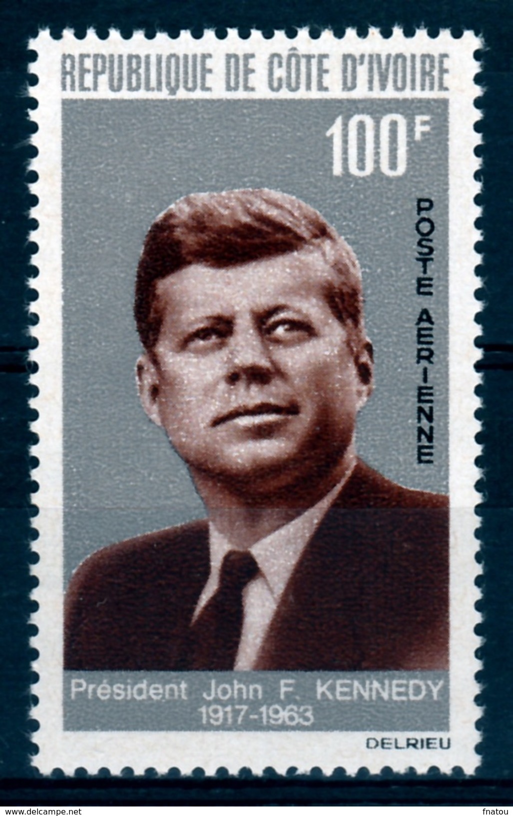 Ivory Coast, John F. Kennedy, 35th President Of The United States 1964, MNH VF Airmail - Ivory Coast (1960-...)