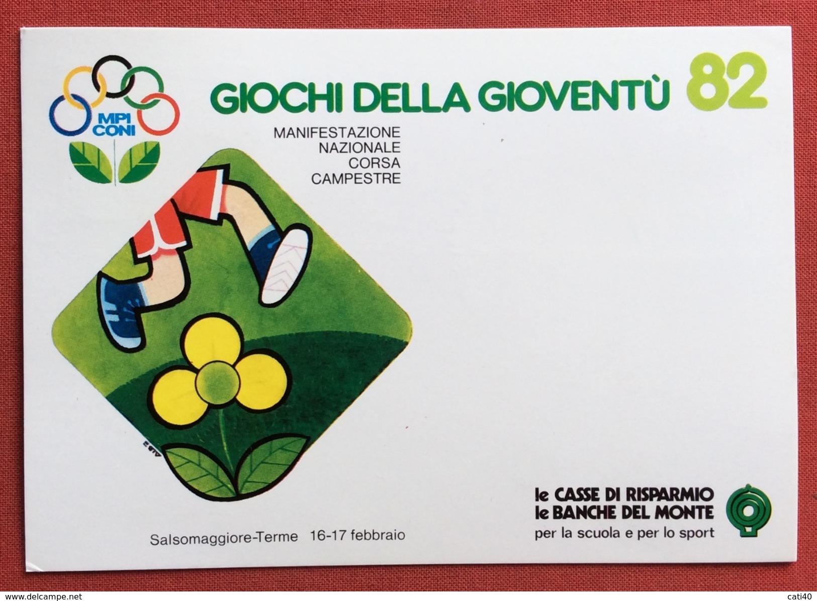 C.O.N.I. GIOCHI DELLA GIOVENTU' ANNULLO SPECIALE  CORSA CAMPESTRE  SALSOMAGGIORE TERME 1982  + CERIMONIA APERTURA - Non Classificati