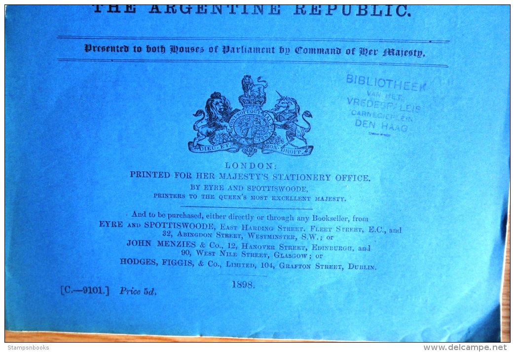 1898 HMSO Brritish Government Mr T Worthington Report 'The Argentine Republic' Argentina 46 Pages - Historical Documents