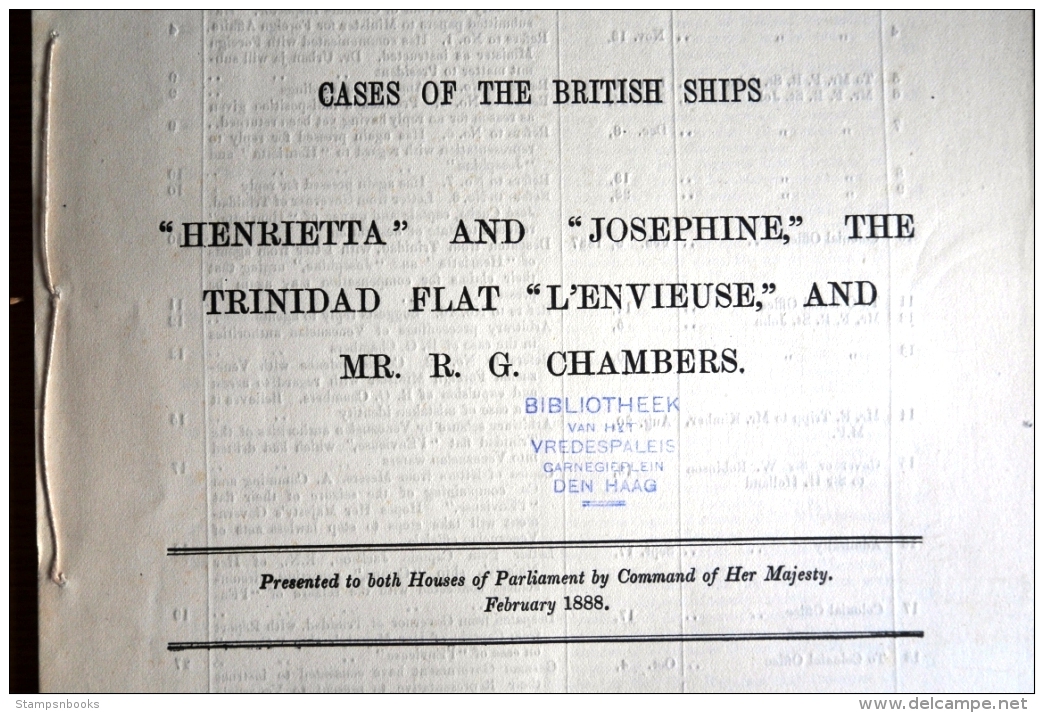 1888 HMSO Government Parliament Report British Shipe HENRIETTA, JOSEPHINE, Venezuela 66 Pages - Historical Documents