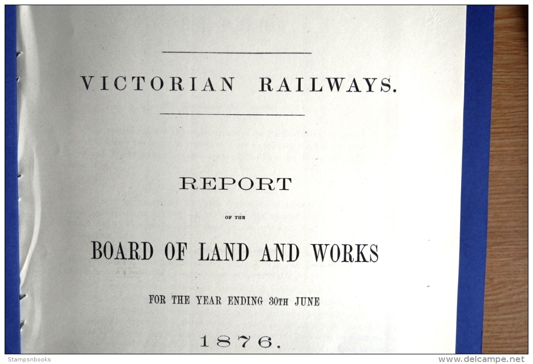 1876 Australia Victoria Victorian Railways Train Report (39 Pages) - Historical Documents