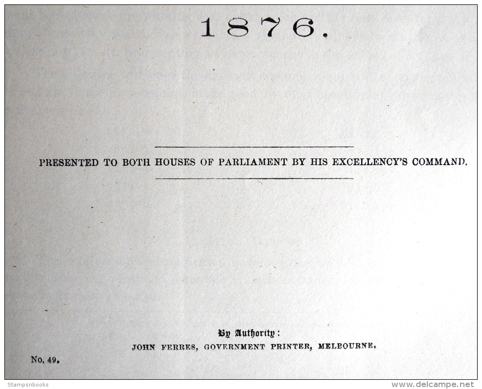 1876 Australia Victoria Victorian Railways Train Report (39 Pages) - Historical Documents