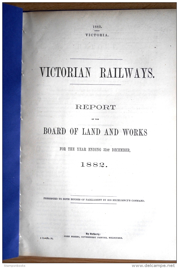1882 Australia Victoria Victorian Railways Train Report (52 Pages) - Historical Documents