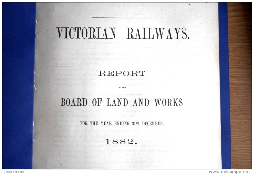 1882 Australia Victoria Victorian Railways Train Report (52 Pages) - Historical Documents