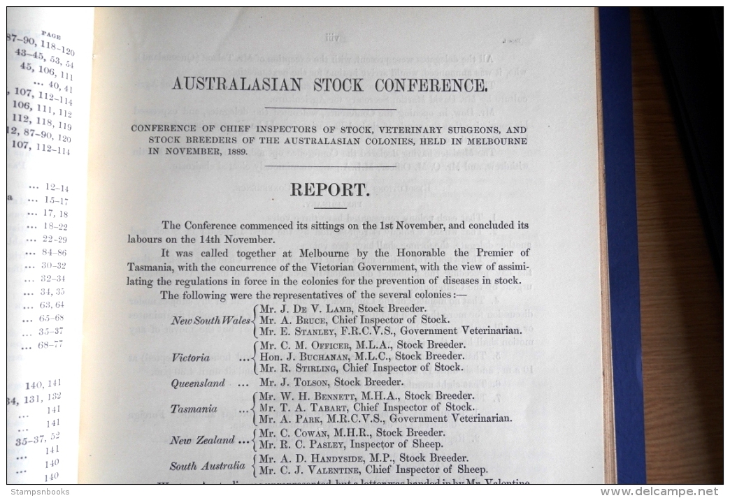 1890 Australia Victoria, Australian Stock Conference Melbourne Report (144 Pages). Horses, Sheep, Cattle Farming - Historical Documents