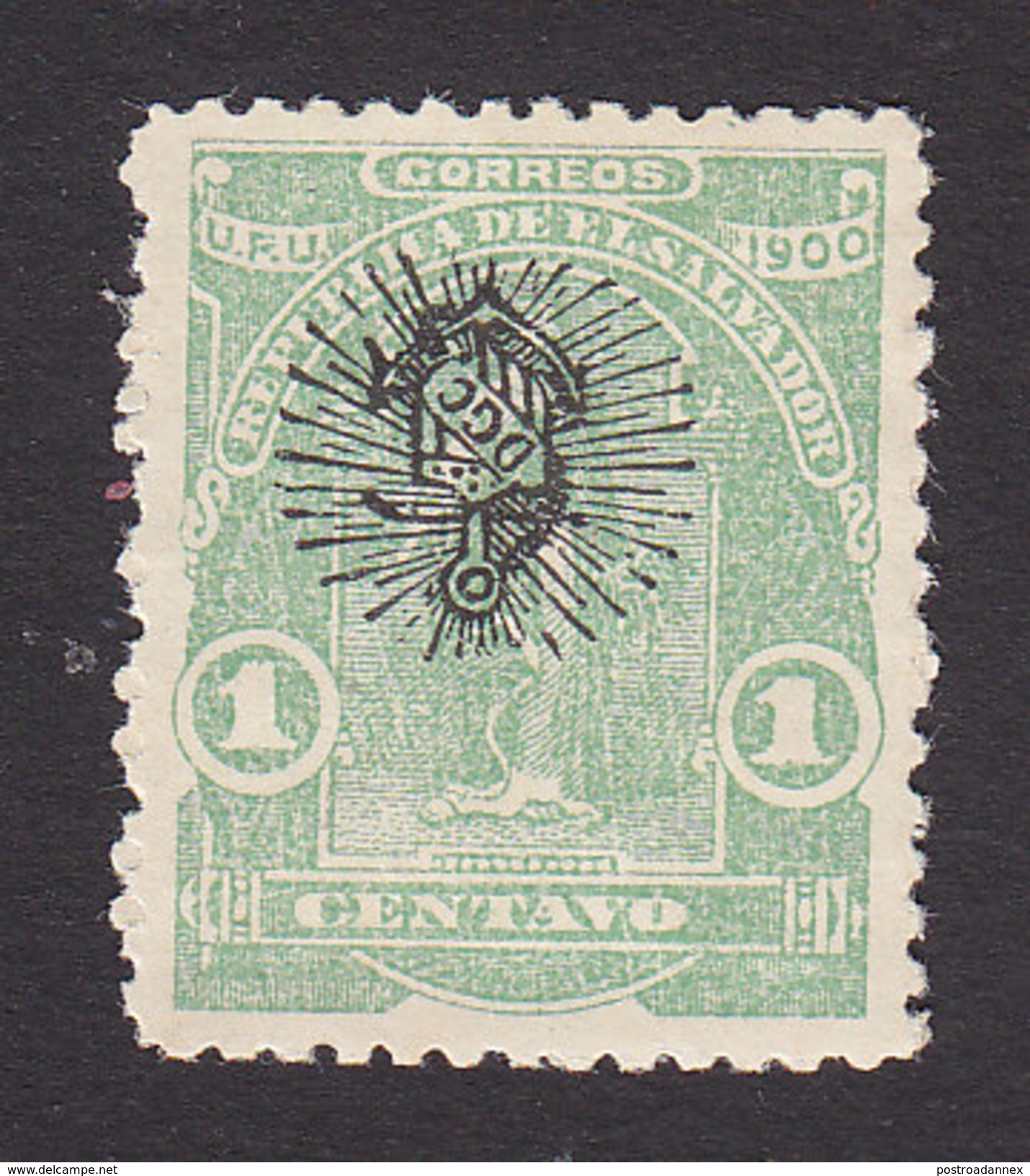 El Salvador, Scott #270, Mint Hinged, Ceres Overprinted, Issued 1900 - El Salvador