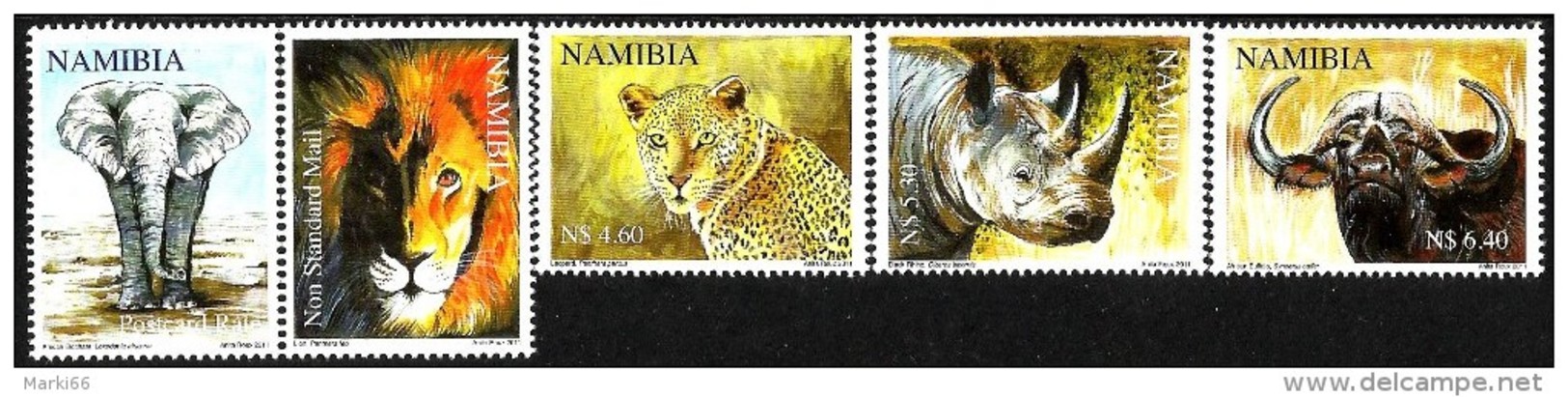 Namibia - 2011 - Big Five - Namibia Fauna - Mint Stamp Set - Namibie (1990- ...)