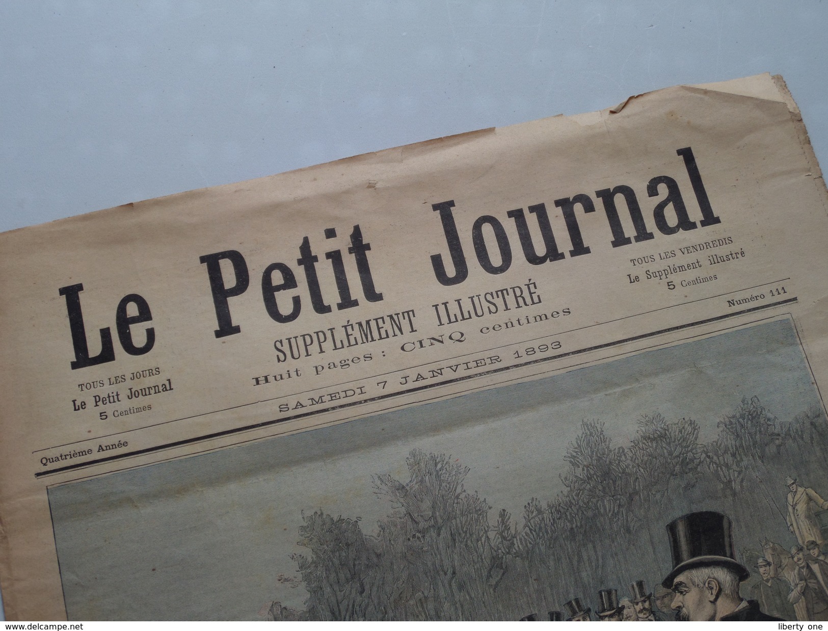 Le PETIT JOURNAL Supplément Illustré Huit Pages : Cinq Centimes : Samedi 7 Janvier 1893 - Numéro 111 ! - 1850 - 1899