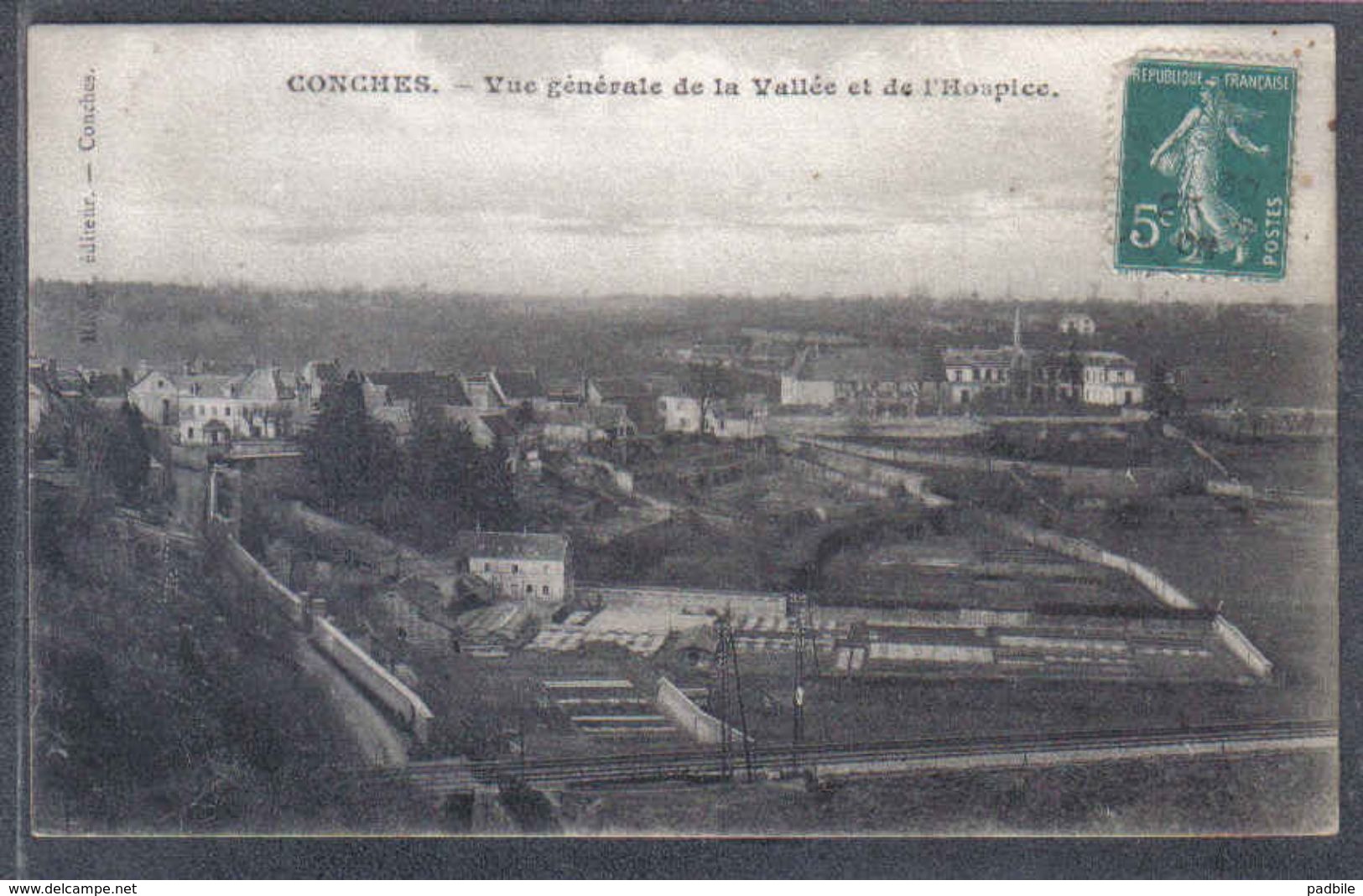 Carte Postale  27. Conches La Vallée Et L'Hospice   Trés Beau Plan - Conches-en-Ouche