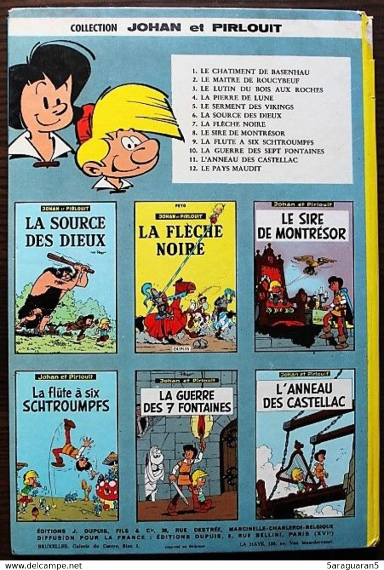 BD JOHAN ET PIRLOUIT - 6 - La Source Des Dieux - Rééd. 1964 - Johan Et Pirlouit