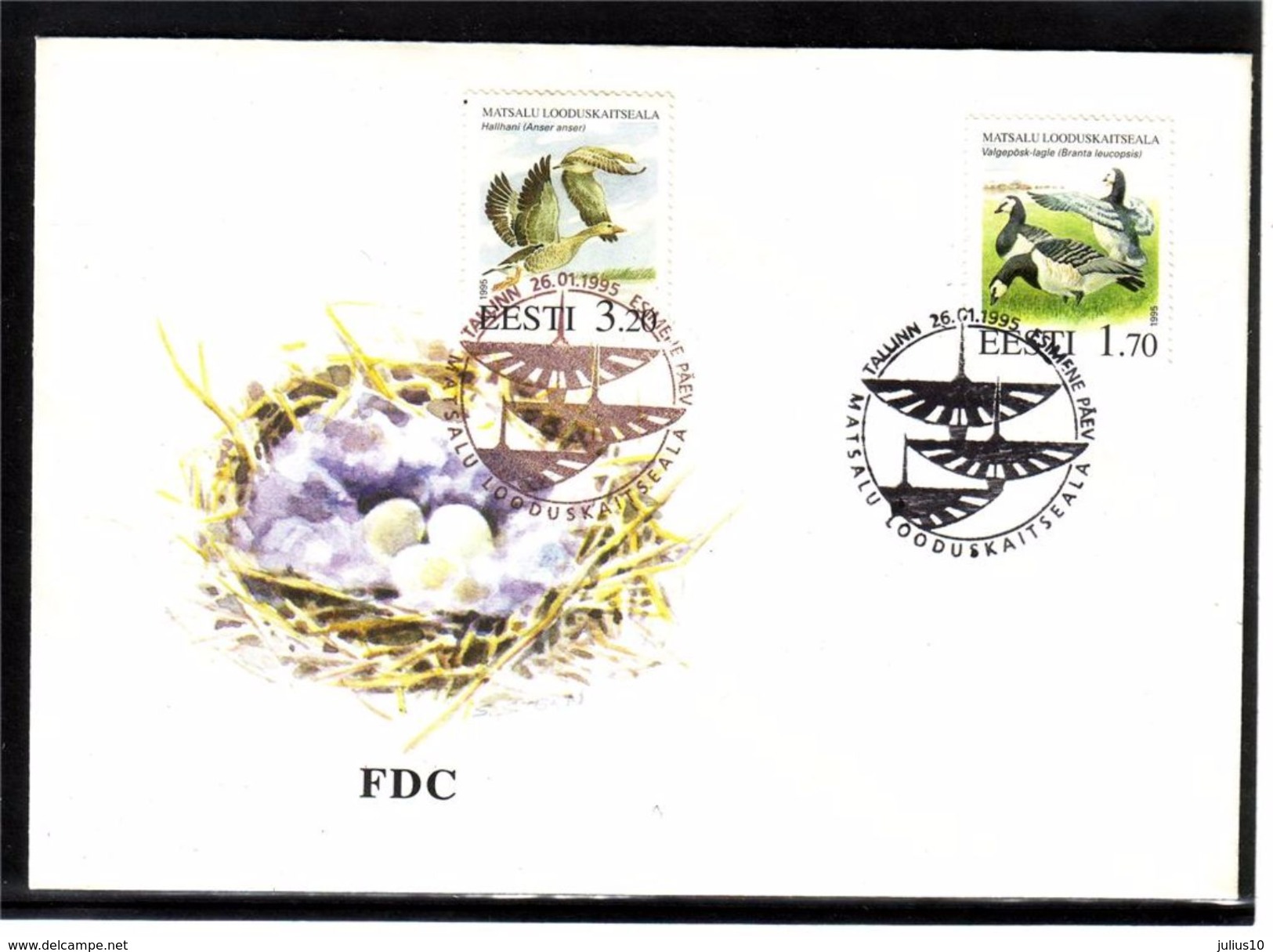 ESTONIA Fauna Birds 1995 FDC #3491 - Other & Unclassified