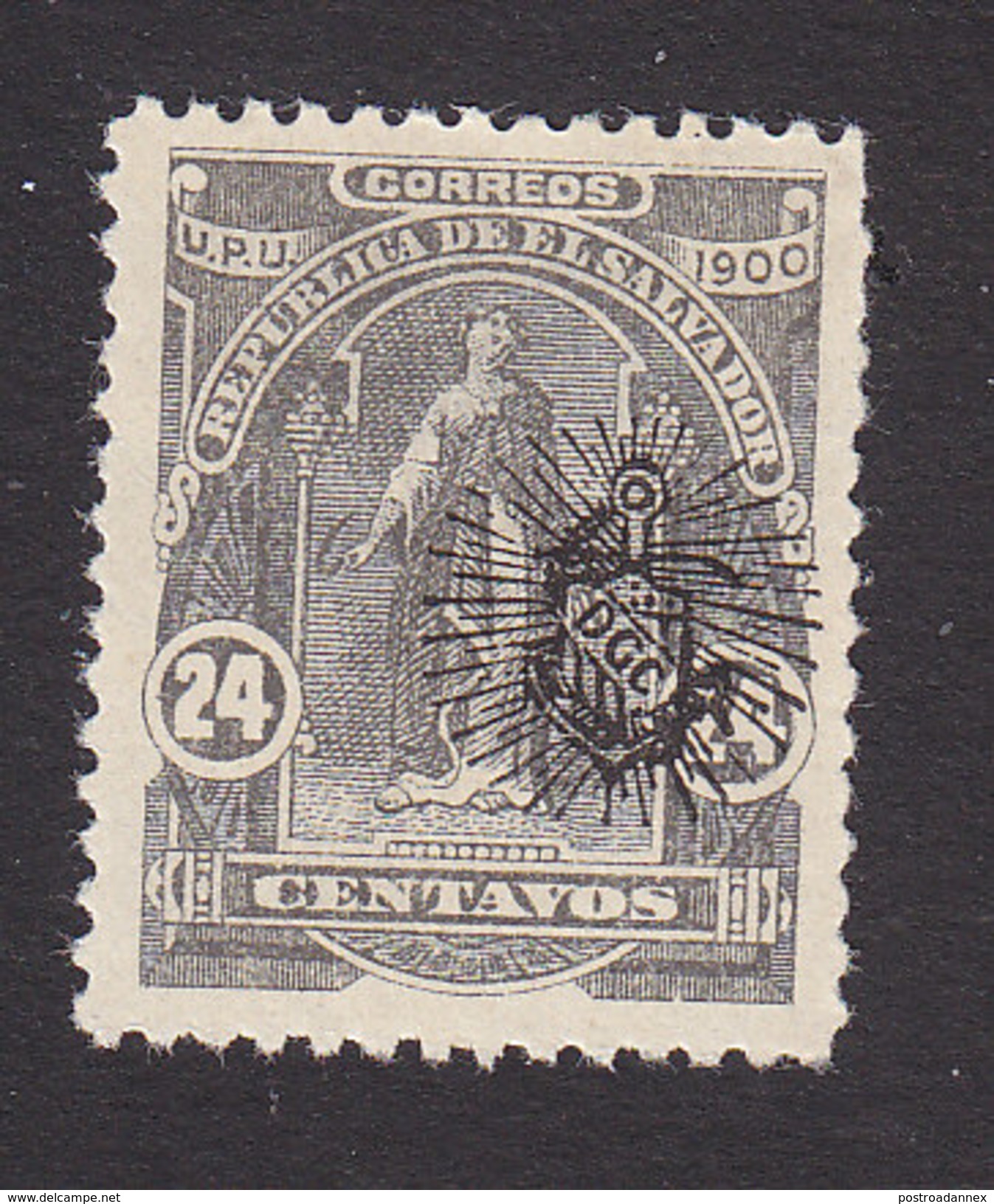 El Salvador, Scott #277, Mint Hinged, Ceres Overprinted, Issued 1900 - El Salvador