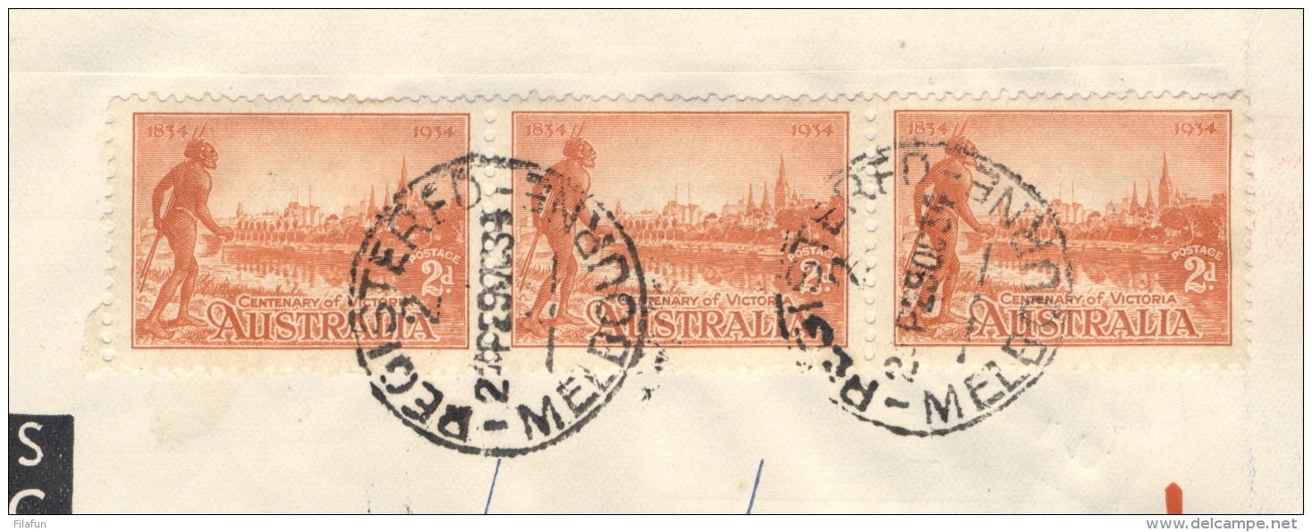 Nederlands Indië - 1934 - MacRobertson, speciale SCVT envelop (tuberculose) Batavia- Amsterdam- Melbourne