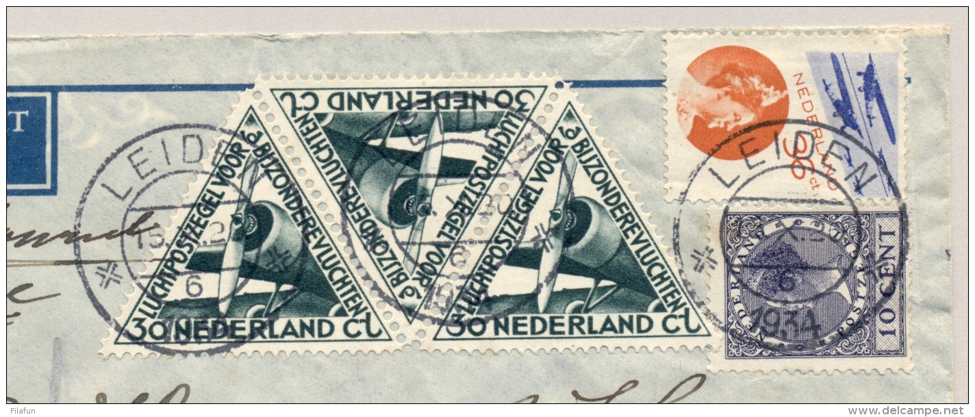 Nederlands Indië - 1934 - MacRobertson Race  Op Cover Van Leiden Naar Bandoeng - Nederlands-Indië