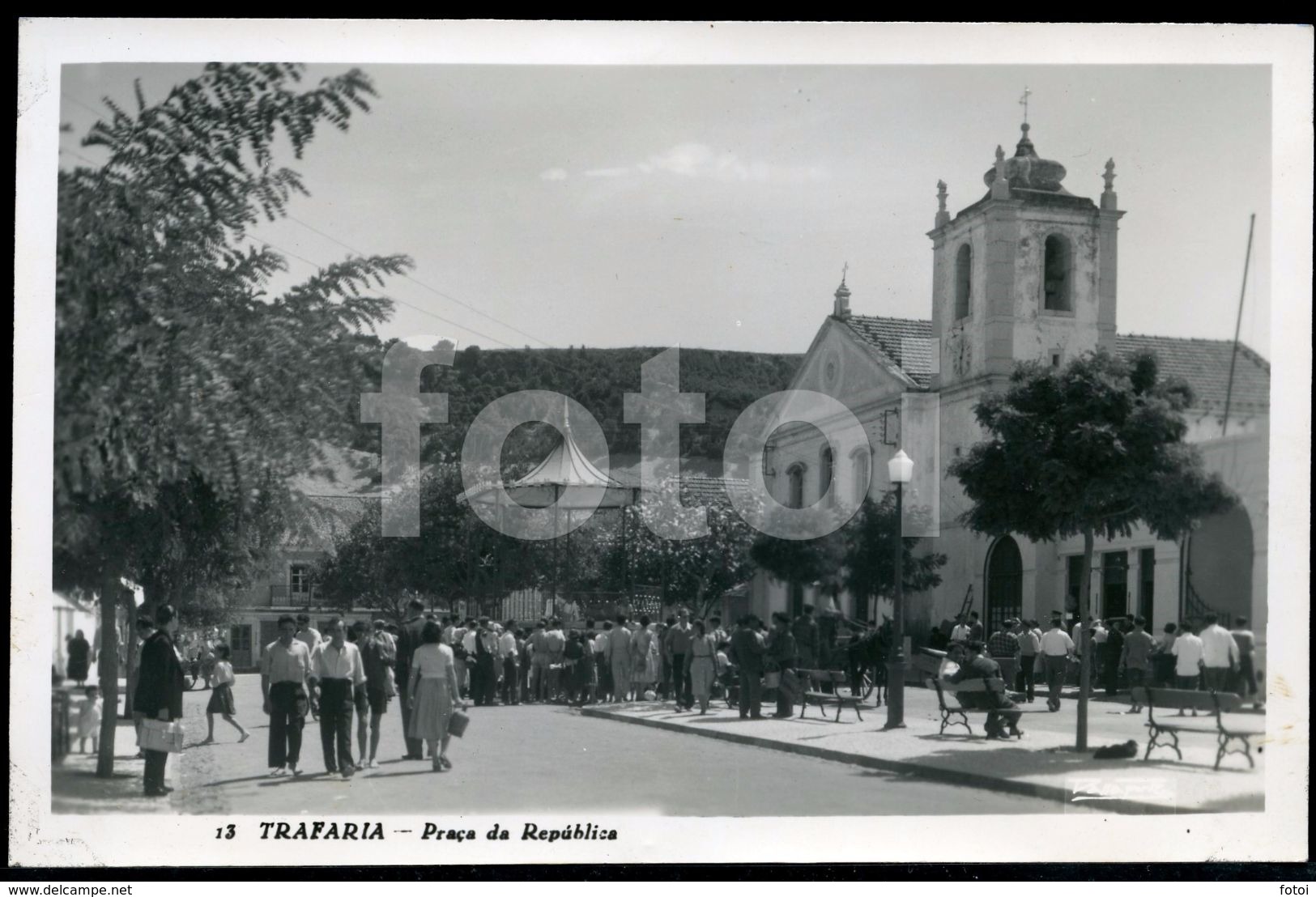 60s REAL FOTO PHOTO POSTCARD IGREJA CORETO TRAFARIA ALMADA PORTUGAL CARTE POSTALE - Setúbal