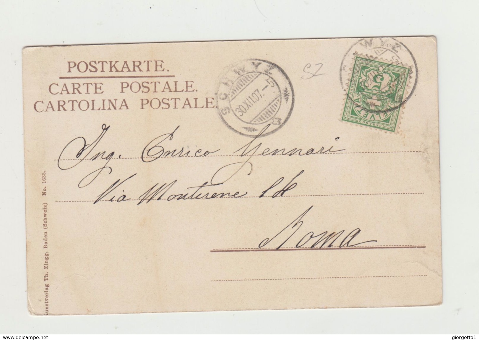 SCHWYZ - CARTOLINA VIAGGIATA 30.12.1907 - POSTCARD - Altri & Non Classificati