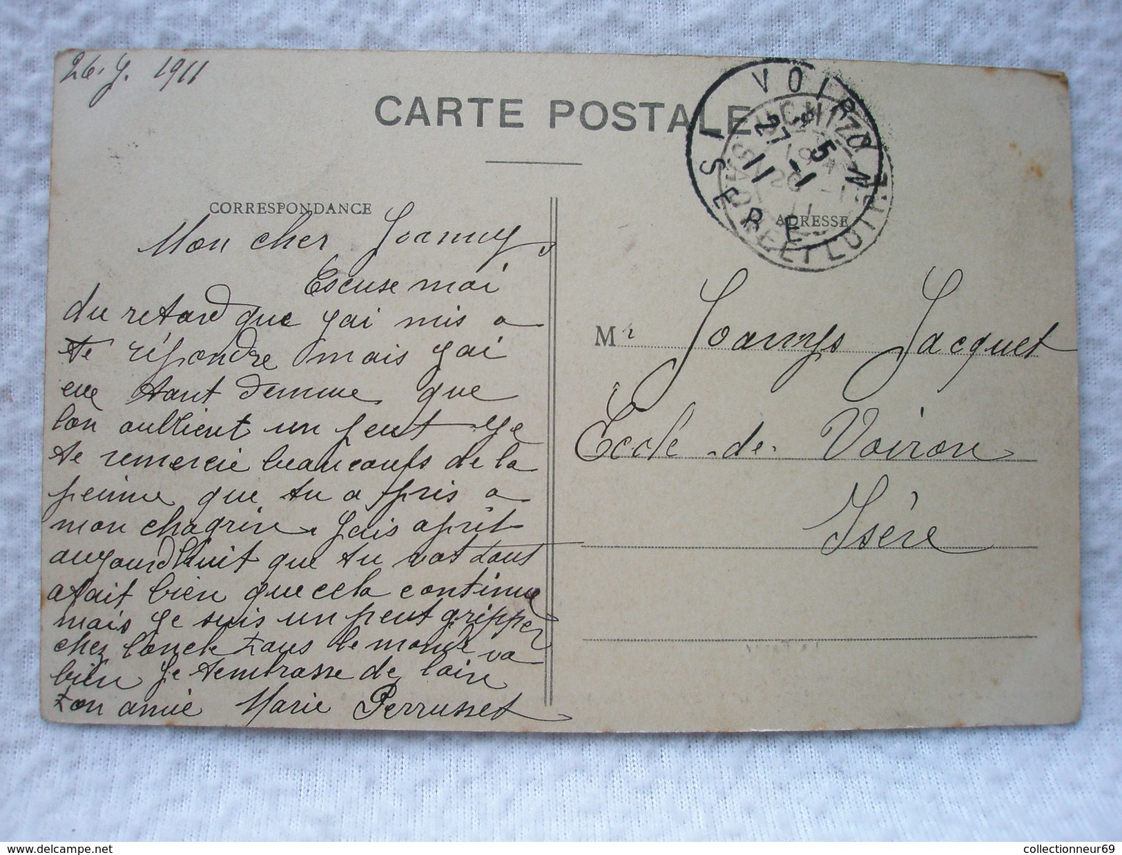 CARTE POSTALE DE UCHIZY LE BOULODROME UNE PARTIE DE BOULES ... LA FANNY / DATÉE 1911 - Other & Unclassified