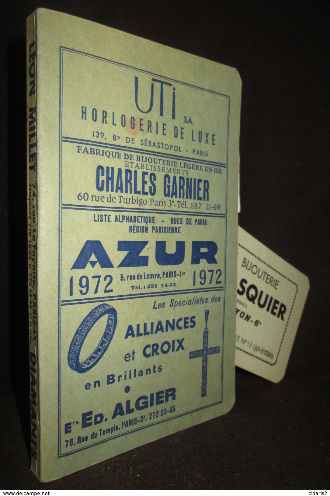 ANNUAIRE AZUR Paris France Bijouterie Joaillerie Horlogerie Orfevrerie Or Pierre Diamant Perle Généalogie 1972 - Annuaires Téléphoniques