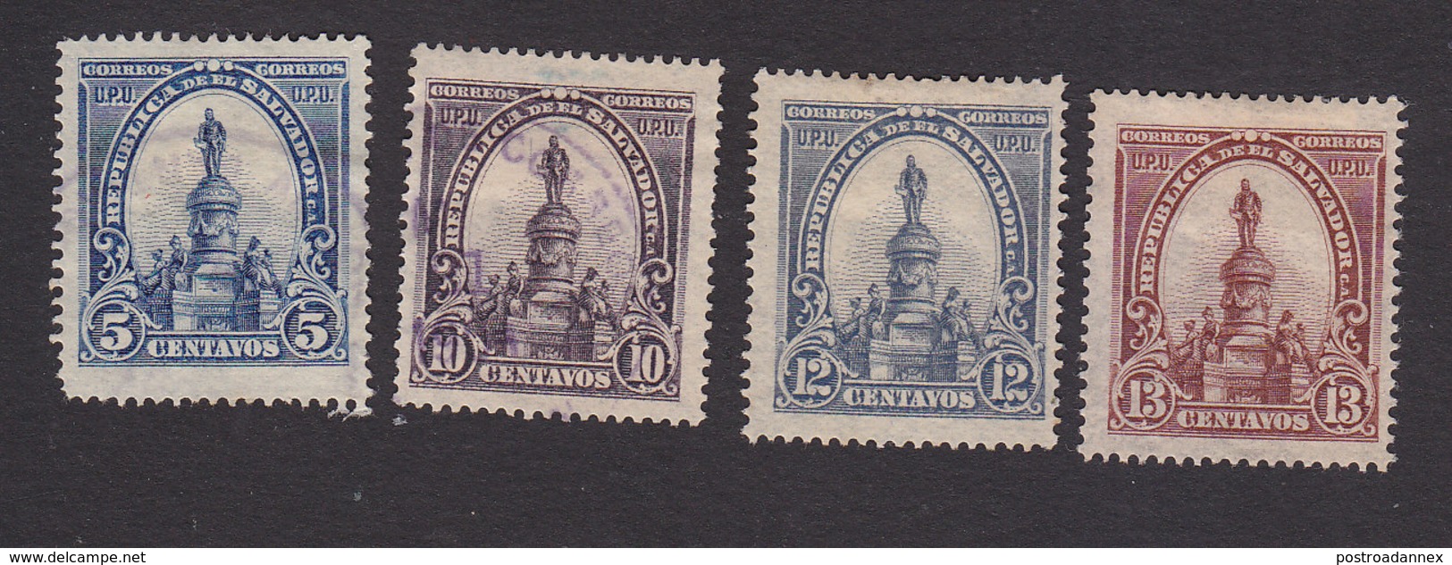 El Salvador, Scott #286-289, Used, Morazan Monument, Issued 1903 - El Salvador