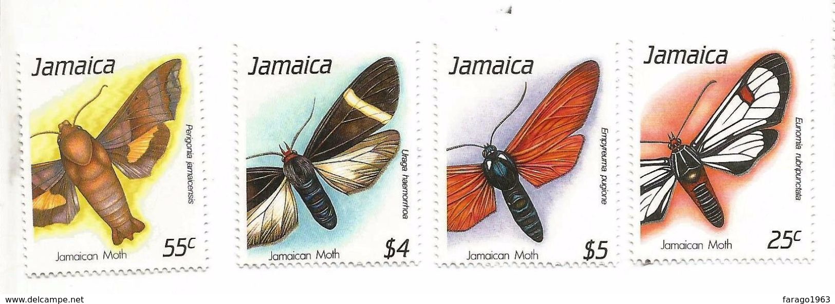 1990 Jamaica Moths Insects Complete Set Of 4  MNH - Jamaica (1962-...)