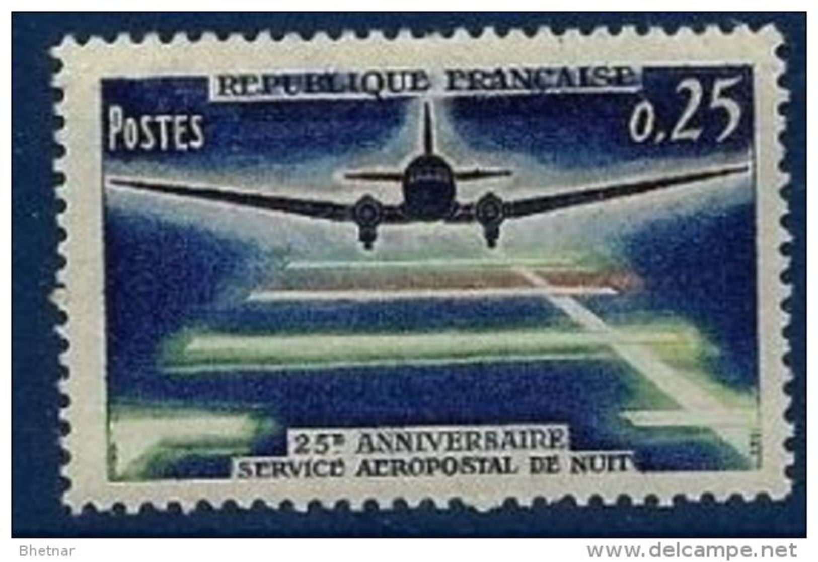 FR YT 1418 " Aéropostal De Nuit " 1964 Neuf** - Unused Stamps