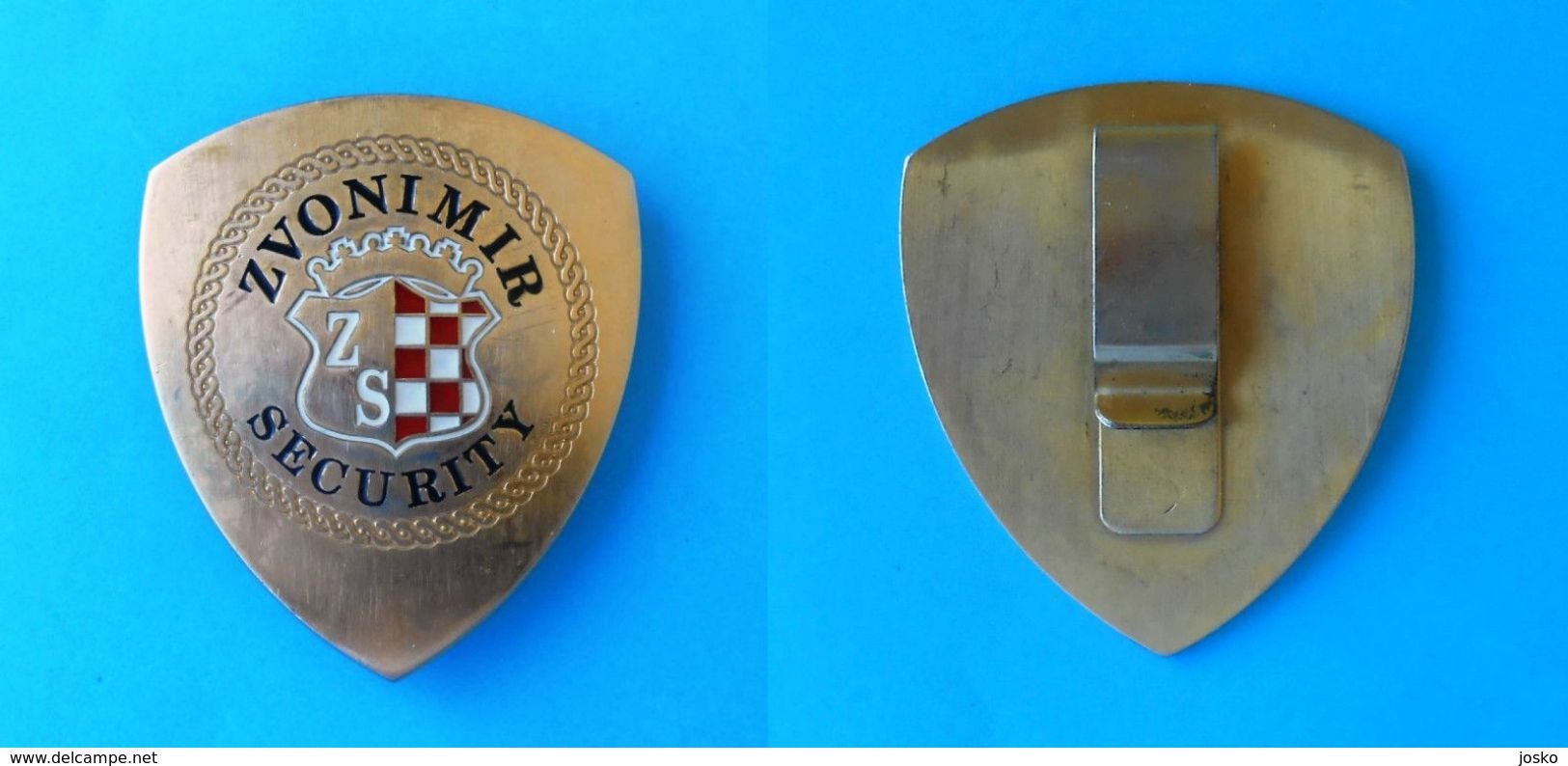 ZVONIMIR SECURITY - OFFICIAL LARGE BREAST BADGE - Croatia Security Company * Sicherheitsunternehmen Société De Sécurité - Police