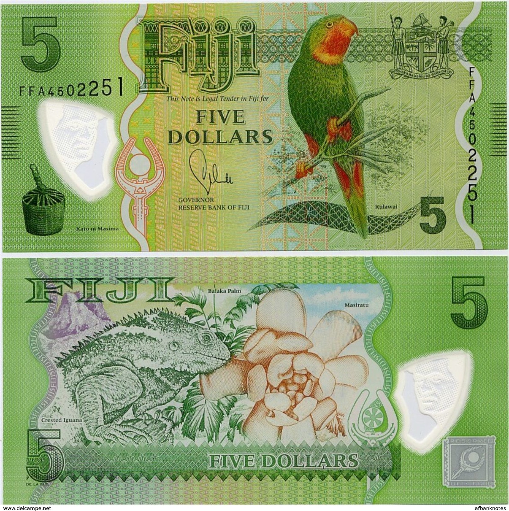 FIJI        5 Dollars       P-115a       ND (2013)       UNC - Figi