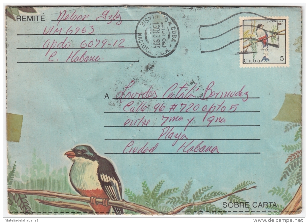 1987-EP-225 CUBA 1987 Ed.203. POSTAL STATIONERY ANGOLA WAR USE. TOCORORO AVES PAJAROS BIRD. - Briefe U. Dokumente