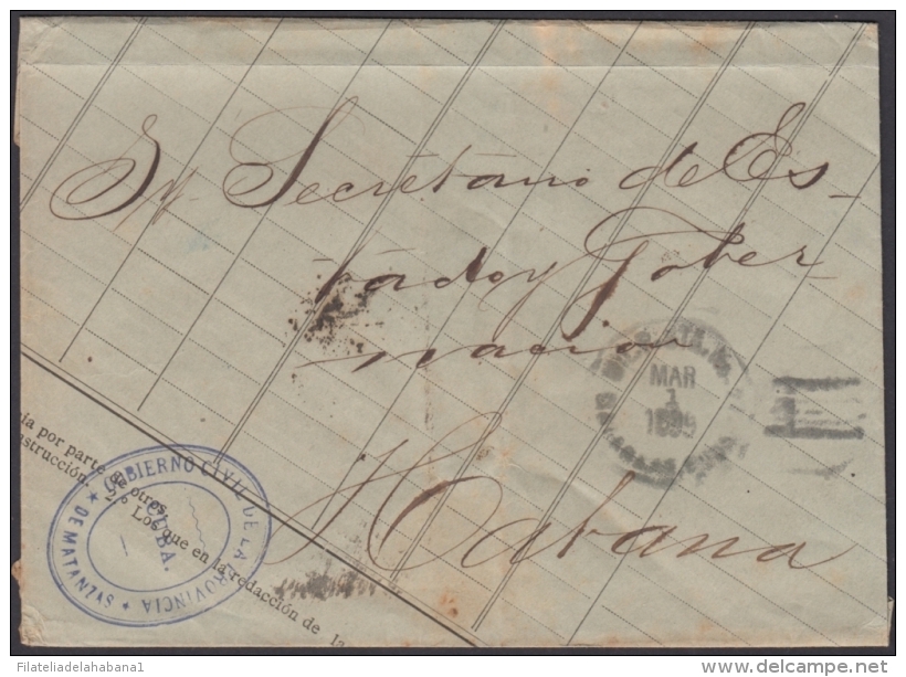 1899-H-233 CUBA US OCCUPATION. 1899. MILITAR STATION MATANZAS TO HAVANA. - Cartas & Documentos