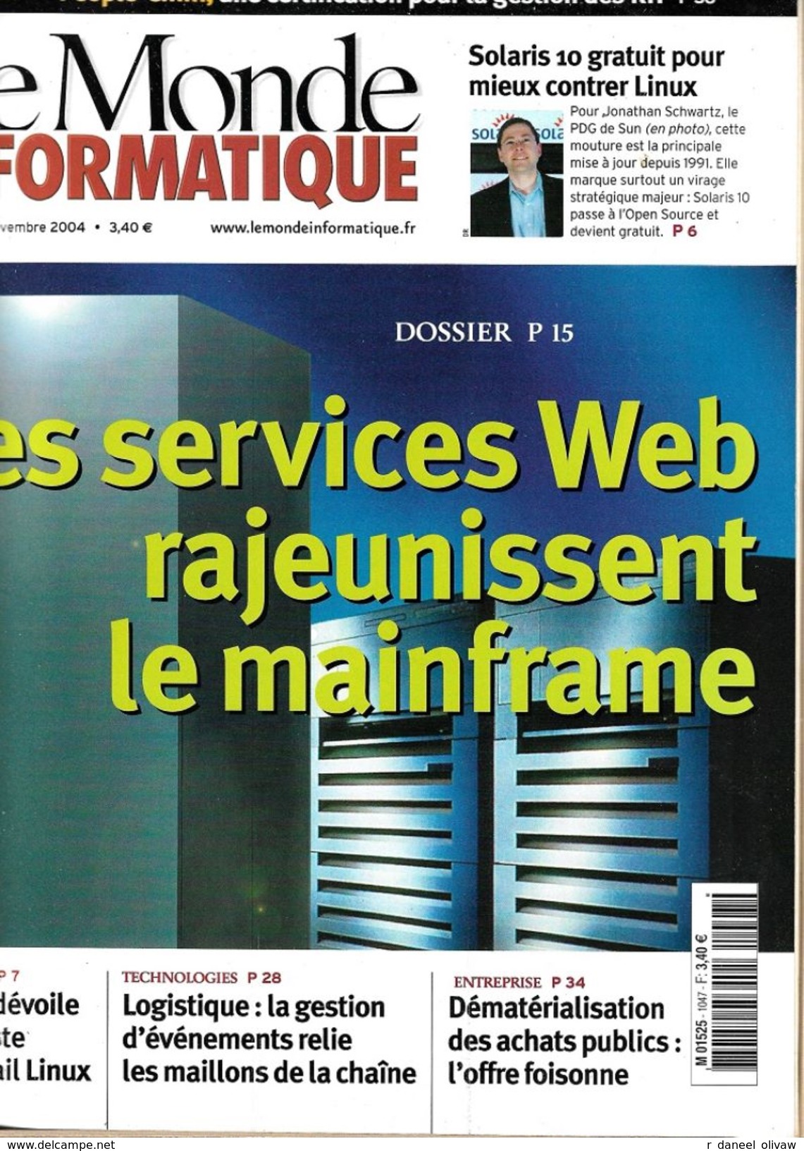 Le Monde Informatique N° 1047 - 19 Novembre 2004 (TBE) - Informatica
