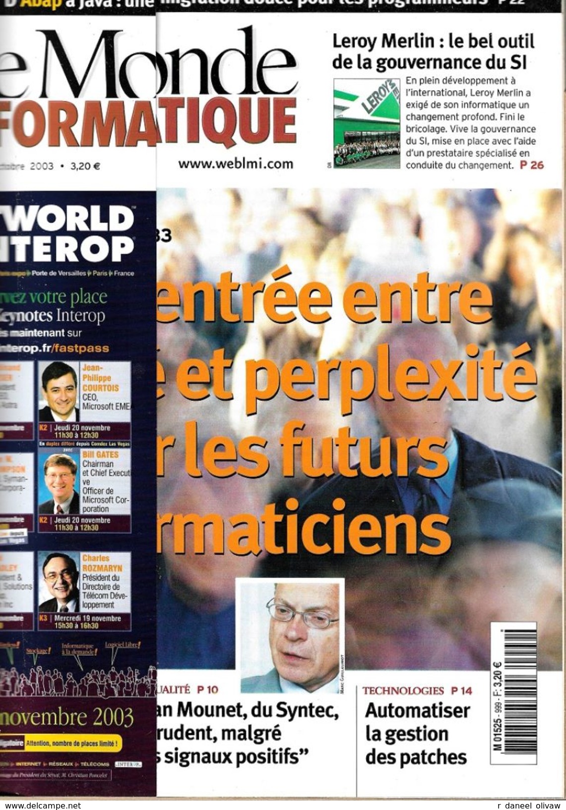 Le Monde Informatique N° 999 - 24 Octobre 2003 (TBE) - Informatique