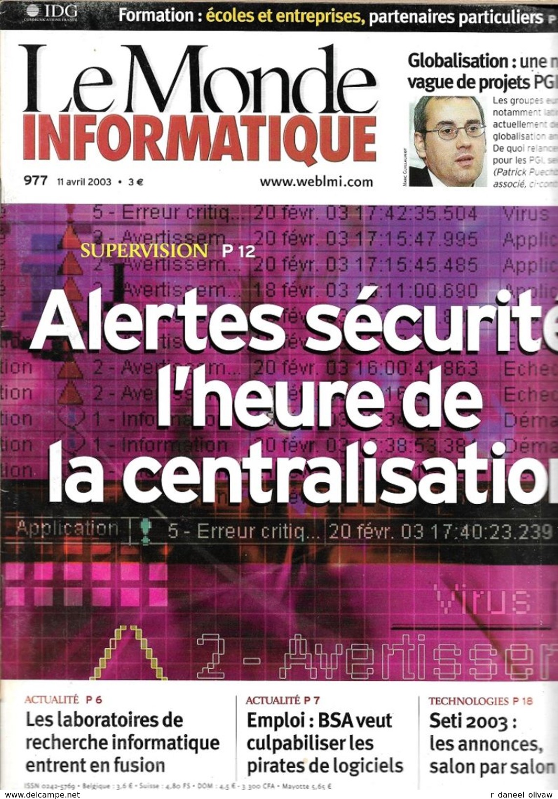 Le Monde Informatique N° 977 - 11 Avril 2003 (TBE) - Informatik