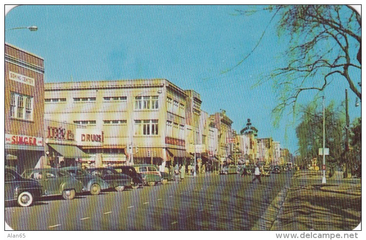 Columbus Georgia, Broadway Street Scene, Business District, Autos, C1950s Vintage Postcard - Columbus