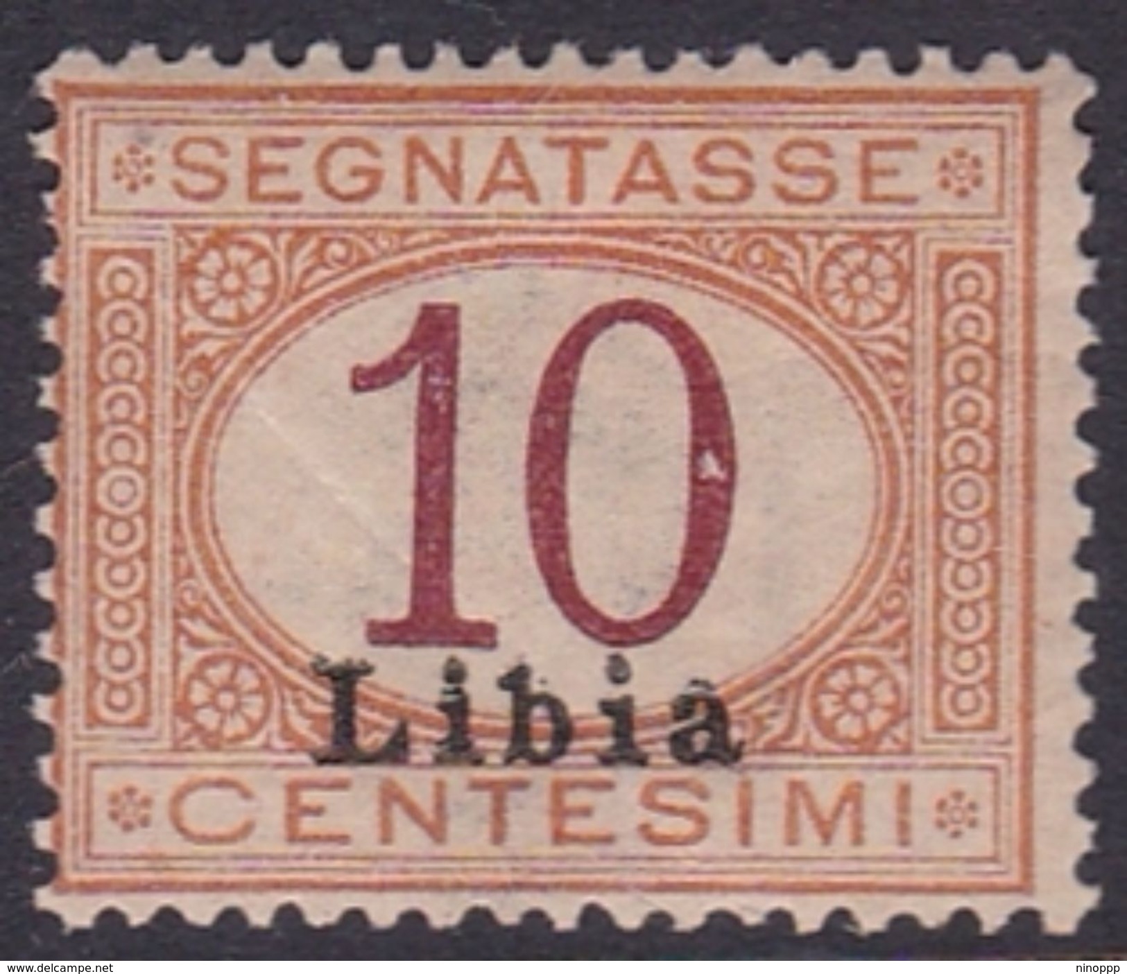 Italy-Colonies And Territories-Libya PD 2 1915 Postage Due,10c Orange And Carmine,mint Hinged - Libya