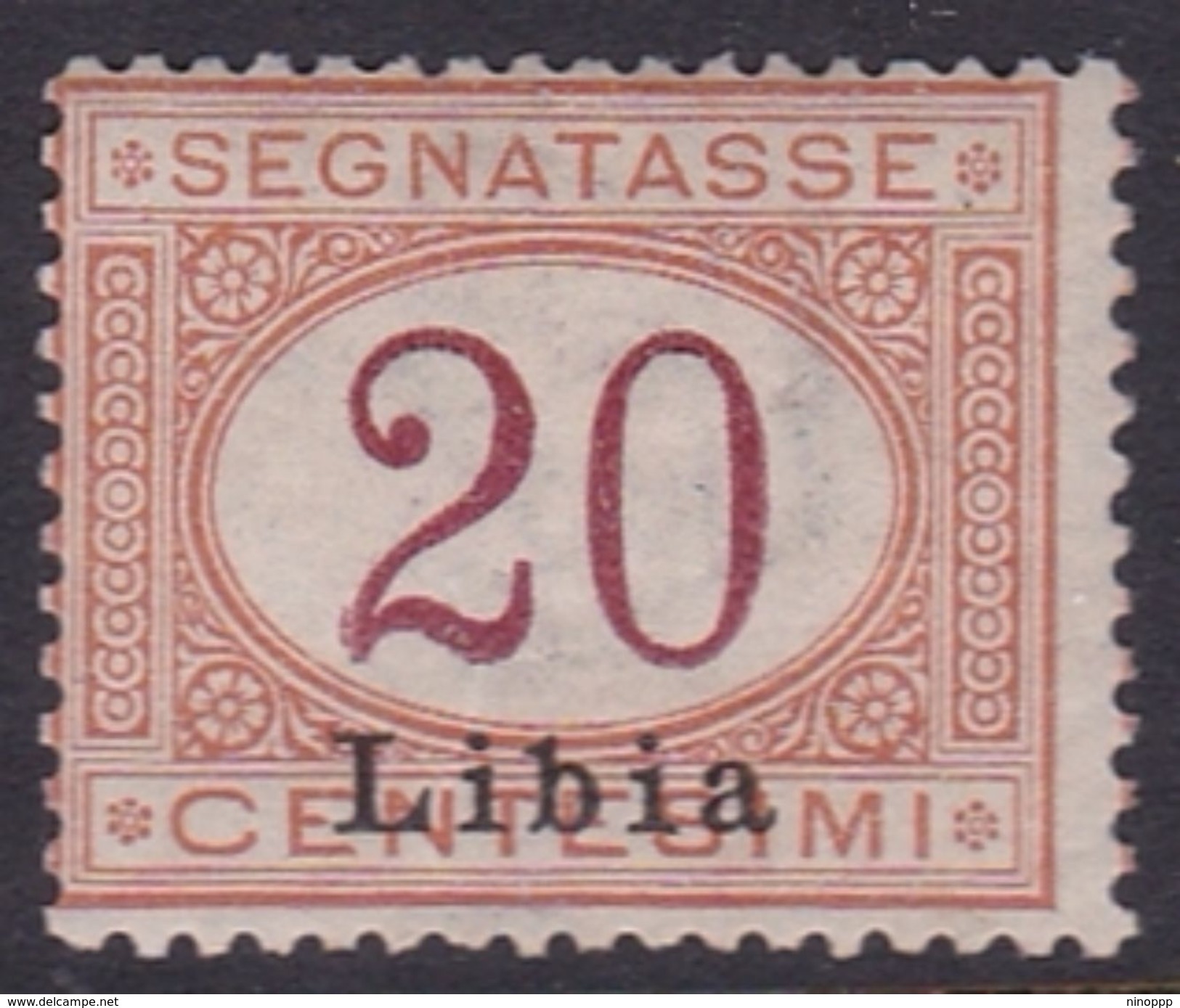 Italy-Colonies And Territories-Libya PD 3 1915 Postage Due,20c Orange And Carmine,mint Hinged - Libya