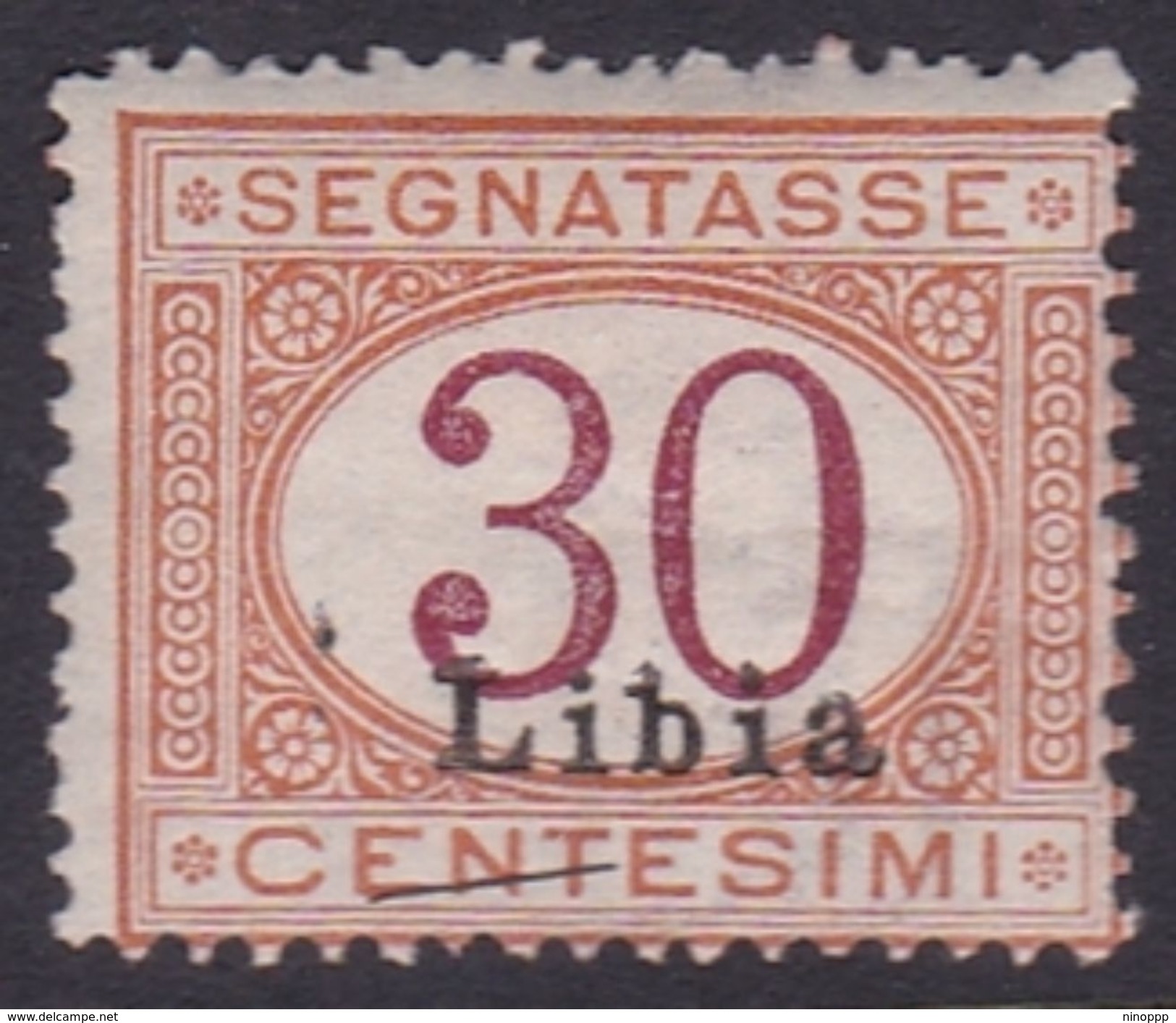 Italy-Colonies And Territories-Libya PD 4 1915 Postage Due,30c Orange And Carmine,mint Hinged - Libya