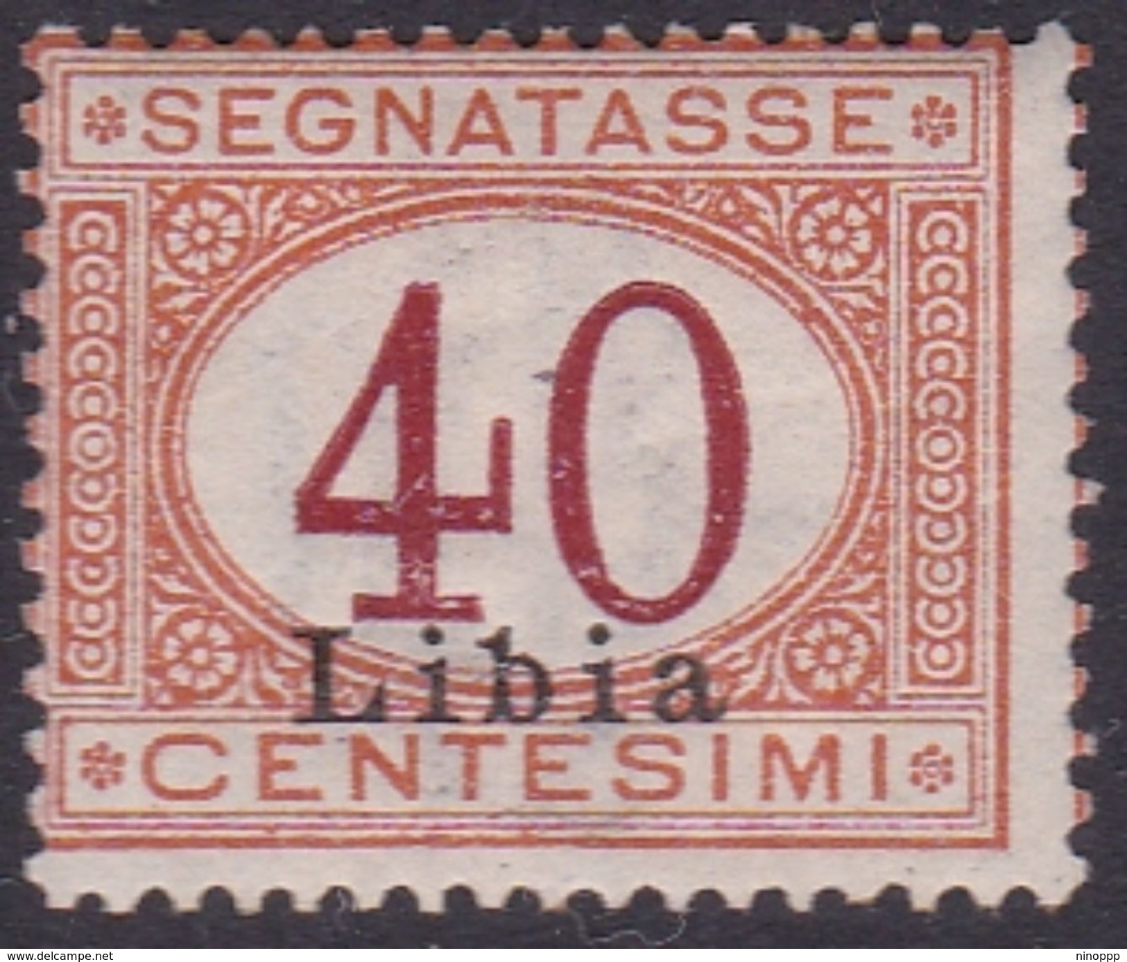 Italy-Colonies And Territories-Libya PD 5 1915 Postage Due,40c Orange And Carmine,mint Hinged - Libya