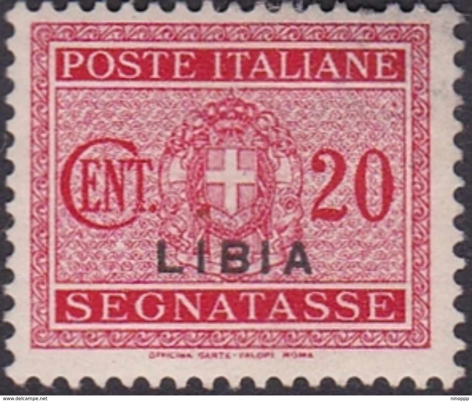 Italy-Colonies And Territories-Libya PD 14 1934 Postage Due,20c Carmine,mint Hinged - Libya