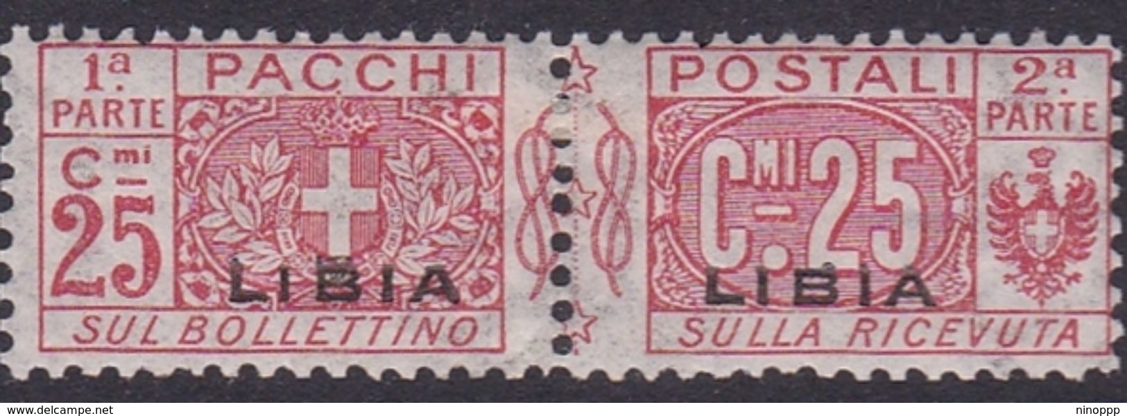 Italy-Colonies And Territories-Libya PP 4 1915-24 Parcel Post,25c Red,mint Hinged - Libya