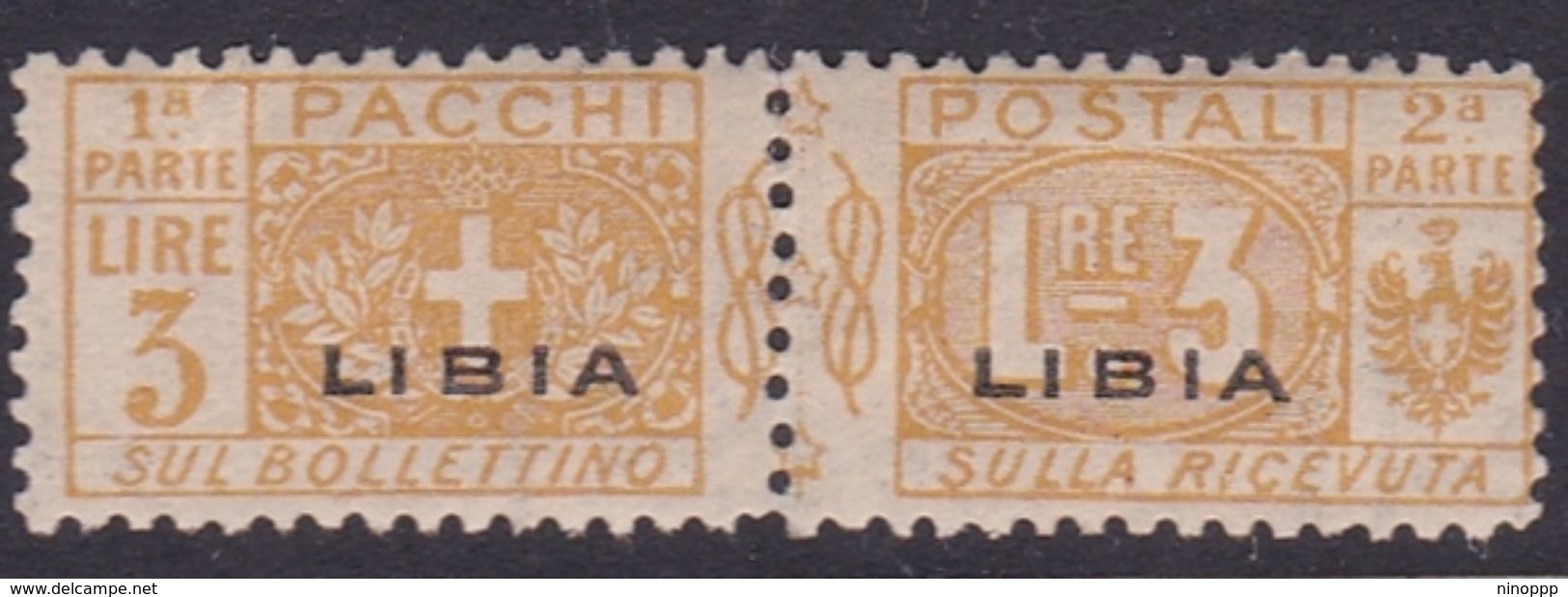 Italy-Colonies And Territories-Libya PP 8 1915-24 Parcel Post,3 Lire Yellow,mint Hinged - Libya