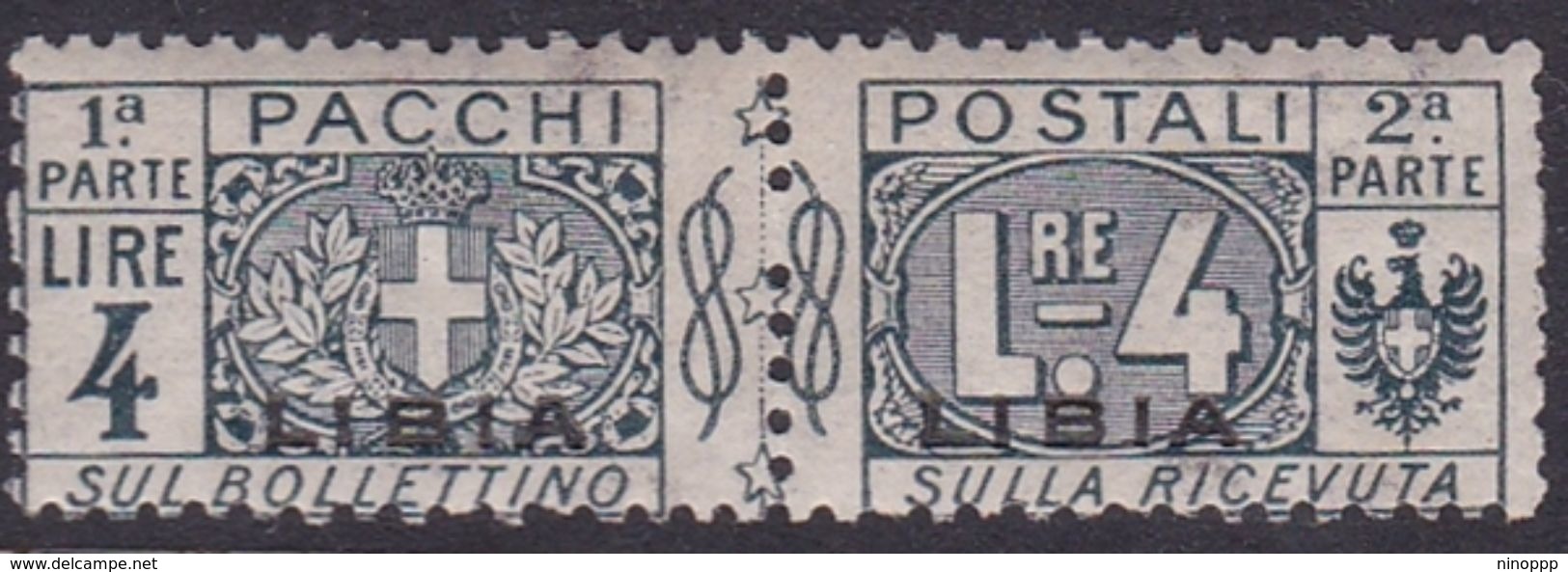 Italy-Colonies And Territories-Libya PP9 1915-24 Parcel Post,4 Lire Slate,mint Hinged - Libya