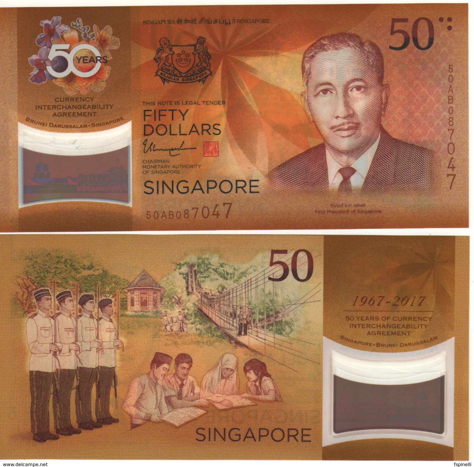 Singapore   "Just Issued"  50 Dollars  "Commemorative Issue "   2017    Pnew   UNC - Singapur