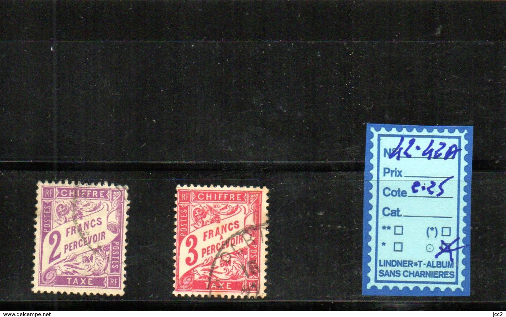 FRANCE TAXE  OBLITERE - N°42.42A - 1859-1959 Used