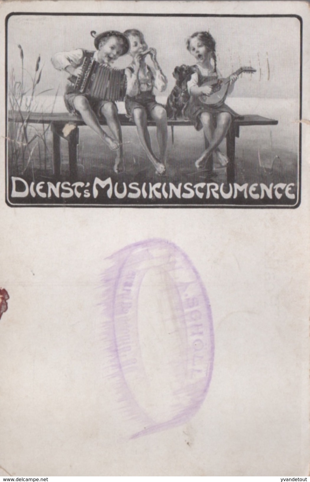 Carte Postale. Dienst's Musikinscrumence. Musique. Delhaize. Rare - Autres & Non Classés