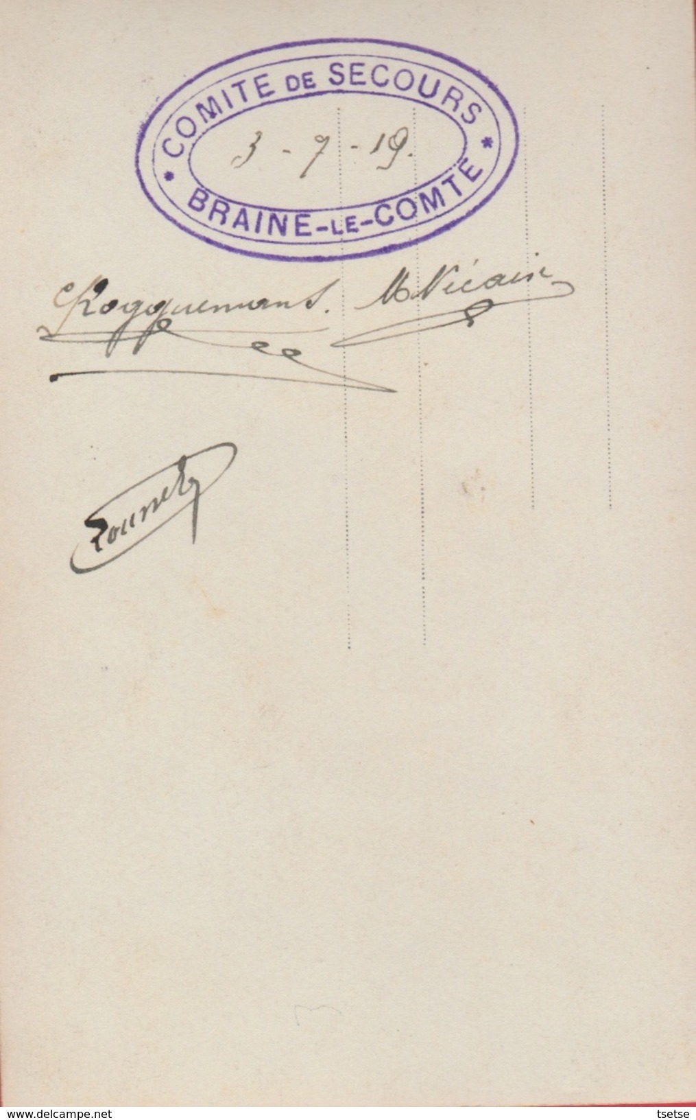 Braine-le-Comte - 3 Membres Du Comité De Secours ... 1919 ... Carte Photo ( Voir Verso ) - Braine-le-Comte