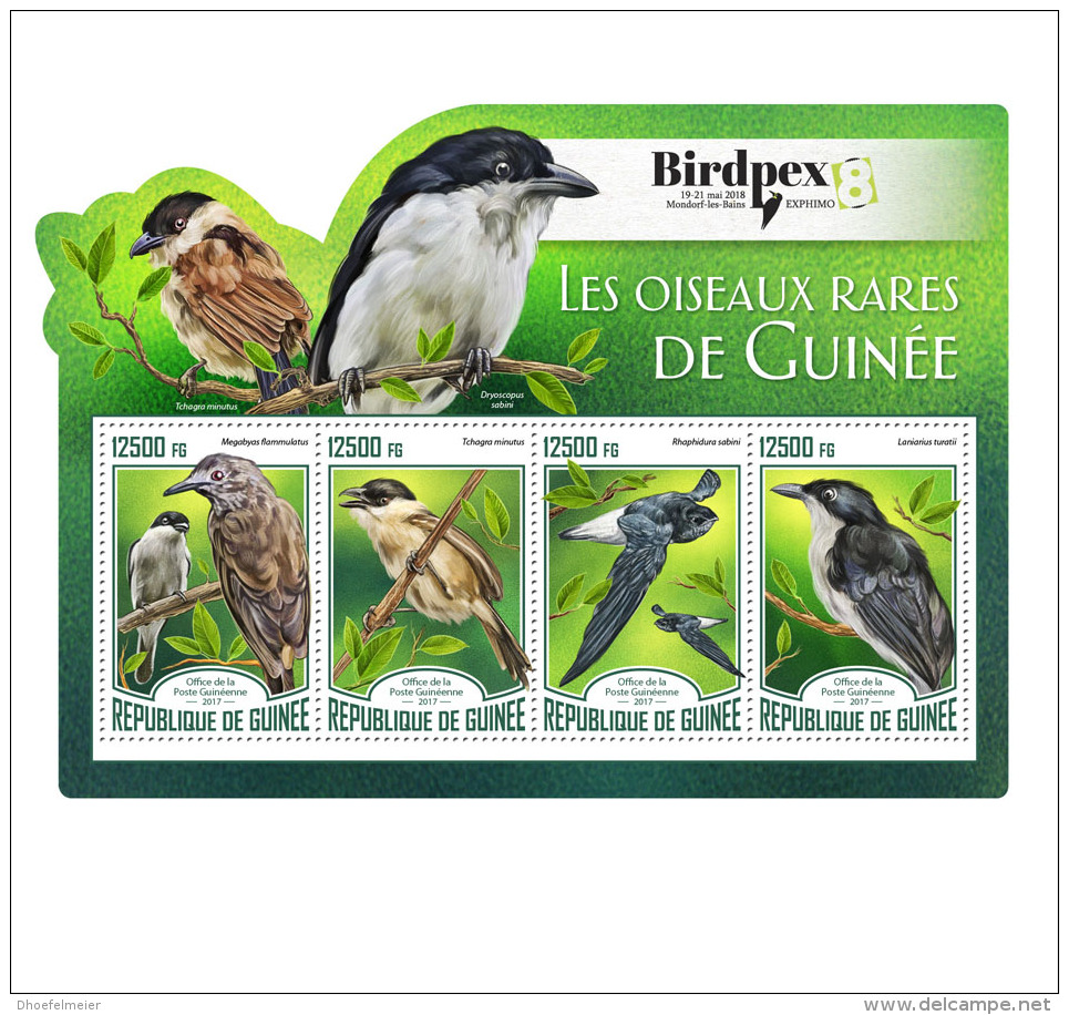 GUINEA REP. 2017 ** BirdPex Rare Birds Of Guinea Seltene Vögel Oiseaux Rares M/S - OFFICIAL ISSUE - DH1733 - Autres & Non Classés