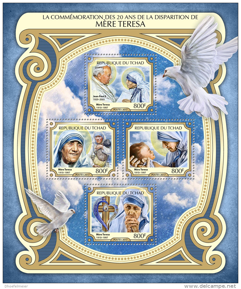 CHAD TCHAD 2017 ** Mother Teresa Mutter Teresa Mere Teresa M/S - OFFICIAL ISSUE - DH1733 - Mutter Teresa