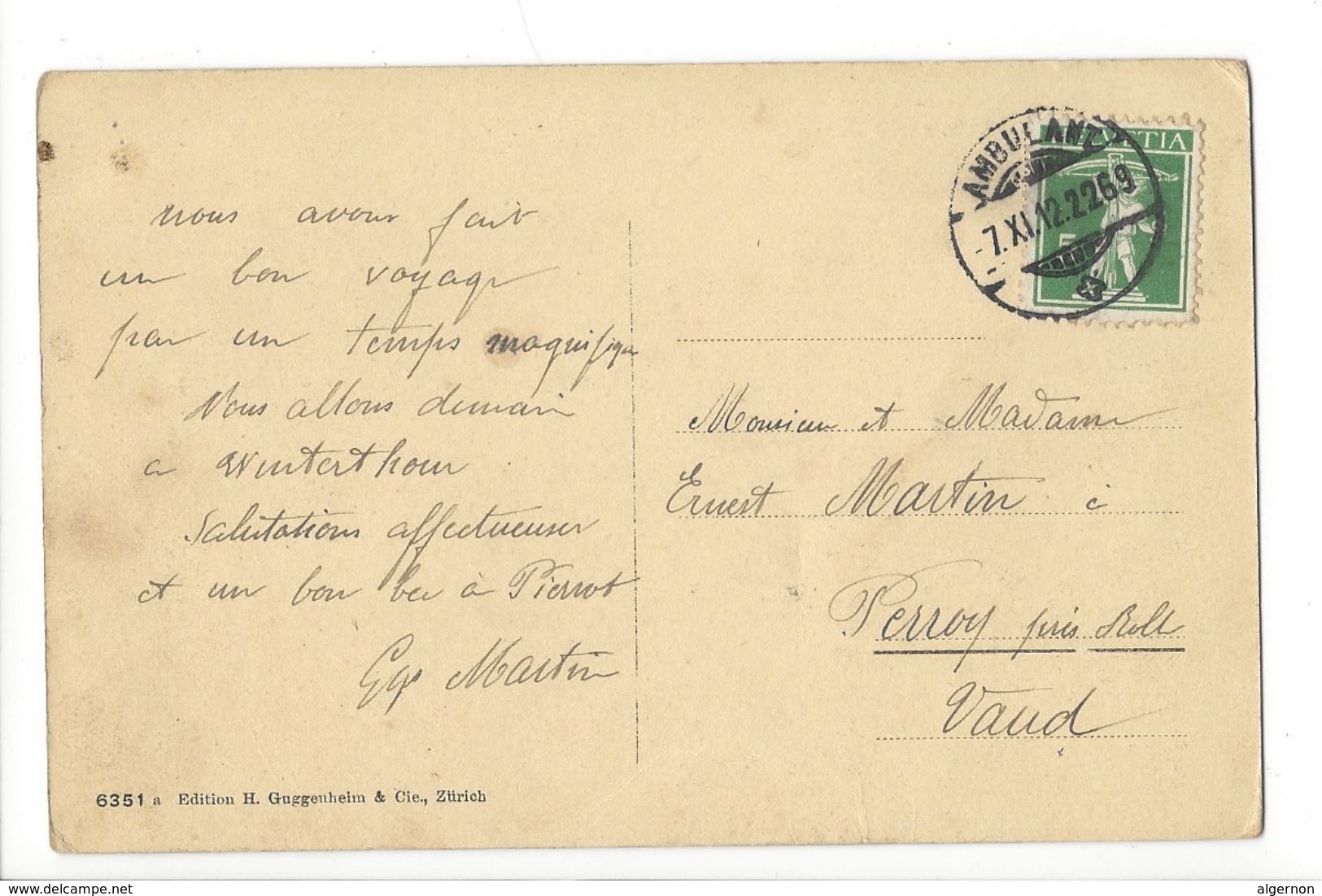 17387 -  Affoltern Am Albis Post Und Telegraph - Affoltern