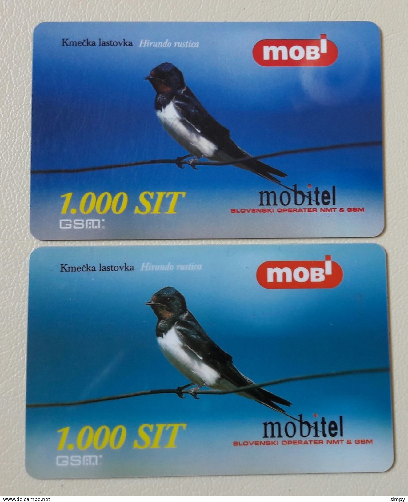 SLOVENIA Bird Barn Swallow Lastovica  Light & Dark Prepaid Phonecard 31.1.2001 - Zangvogels